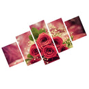 1 Set of 5PCS Canvas Painting for Home Bedroom Cafe Hotel Room Wall Art Wall Decor Paintings Rose Flower Print Charms 40/60/80cm