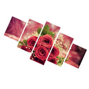 1 Set of 5PCS Canvas Painting for Home Bedroom Cafe Hotel Room Wall Art Wall Decor Paintings Rose Flower Print Charms 40/60/80cm