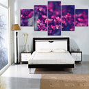 1 Set of 5PCS Canvas Painting for Home Bedroom Cafe Hotel Room Wall Art Wall Decor Paintings Purple Flower Print Charms 30/40/50cm