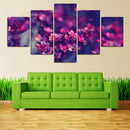 1 Set of 5PCS Canvas Painting for Home Bedroom Cafe Hotel Room Wall Art Wall Decor Paintings Purple Flower Print Charms 30/40/50cm