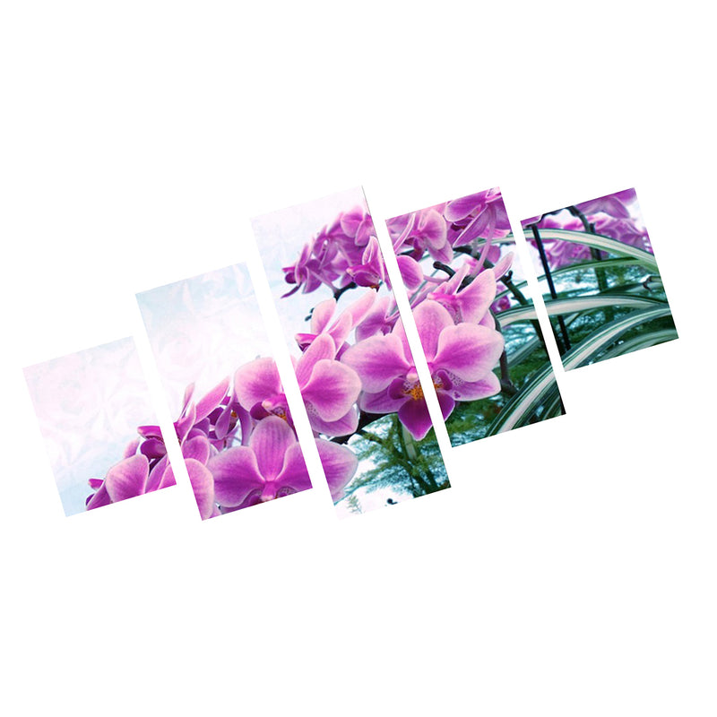 1 Set of 5PCS Canvas Painting for Home Bedroom Cafe Hotel Room Wall Art Wall Decor Paintings Orchid Print Charms 40/60/80cm