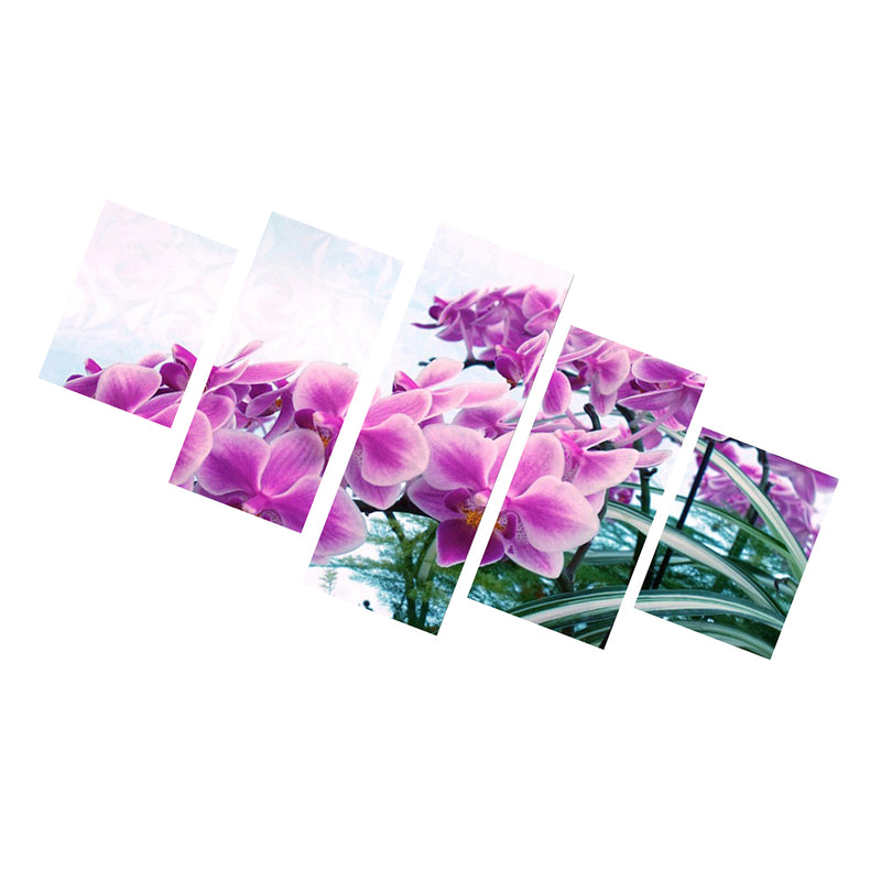 1 Set of 5PCS Canvas Painting for Home Bedroom Cafe Hotel Room Wall Art Wall Decor Paintings Orchid Print Charms 40/60/80cm