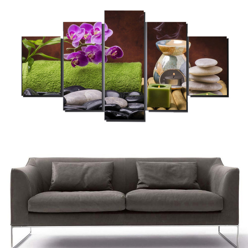 1 Set of 5PCS Canvas Painting for Home Bedroom Cafe Hotel Room Wall Art Wall Decor Paintings Orchid Cense Print Charms 20*30/40/50cm