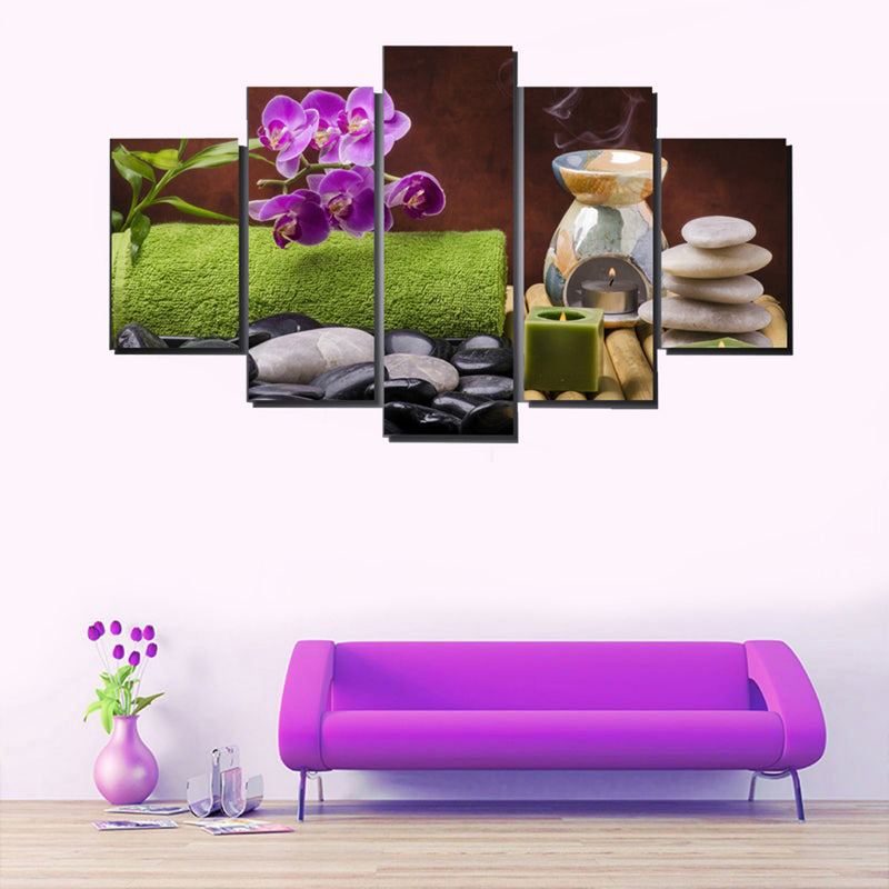 1 Set of 5PCS Canvas Painting for Home Bedroom Cafe Hotel Room Wall Art Wall Decor Paintings Orchid Cense Print Charms 30*40/60/80cm