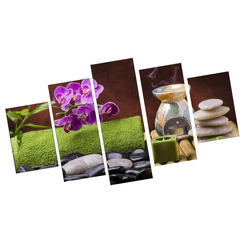 1 Set of 5PCS Canvas Painting for Home Bedroom Cafe Hotel Room Wall Art Wall Decor Paintings Orchid Cense Print Charms 30*40/60/80cm
