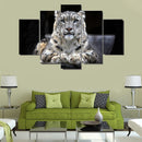 5PCS/Set Canvas Painting for Home Bedroom Cafe Hotel Room Wall Art Wall Decor Paintings White Tiger Print Charms 20*30/40/50cm