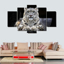 5PCS/Set Canvas Painting for Home Bedroom Cafe Hotel Room Wall Art Wall Decor Paintings White Tiger Print Charms 20*30/40/50cm