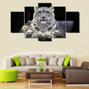 5PCS/Set Canvas Painting for Home Bedroom Cafe Hotel Room Wall Art Wall Decor Paintings White Tiger Print Charms 20*30/40/50cm