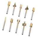 Set of 10pcs 1/8" HSS Shank Titanium HSS Router Bit Trimmer For Rotary Tool