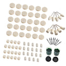 90Pieces/ Set 1/8inch 3mm Wool Felt Polishing Buffing Round Wheel Shank Tip Rotary Tool