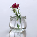 Lovely Cat Shaped Clear Glass Flower Hydroponic Diaplay Vases Terrarium Container Living Room Decor