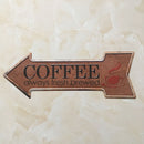 Retro Style Coffee Cafe Arrow Cast Iron Painting Sign Advertising Signboard Cafe Front Wall Decor Sign Accessory