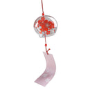 Romantic Glass Bell Hanging Windchime Home Garden Floral Print Decorative Wind Chime