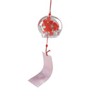 Romantic Glass Bell Hanging Windchime Home Garden Floral Print Decorative Wind Chime