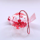 Romantic Glass Bell Hanging Windchime Home Garden Floral Print Decorative Wind Chime