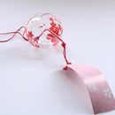 Romantic Glass Bell Hanging Windchime Home Garden Floral Print Decorative Wind Chime