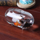 Clear Glass Oval Transparent Aquarium 18cm Water Vase Fish Tank Home Decorative Craft