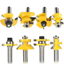 4Pieces Alloy Tongue & Groove and V-notch Router Bit Set For CNC -1/2'' Shank