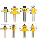 4Pieces Alloy Tongue & Groove and V-notch Router Bit Set For CNC -1/2'' Shank