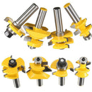 4Pieces Alloy Tongue & Groove and V-notch Router Bit Set For CNC -1/2'' Shank