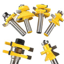 4Pieces Alloy Tongue & Groove and V-notch Router Bit Set For CNC -1/2'' Shank