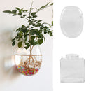 Egg Shaped Glass Hanging Vase Bottle Flower DIY Terrarium Container Decor