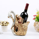 Swan Design Silver Plated Resin Wine Rack Wine Bottle Holder Art Handicrafts Wedding Party Tabletop Furnishing Articles