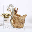Swan Design Silver Plated Resin Wine Rack Wine Bottle Holder Art Handicrafts Wedding Party Tabletop Furnishing Articles