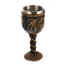 Gothic Double Wall Resin Stainless Steel 3D Drinking Mug Dragon Bone Skull Metal Wine Goblet Cup