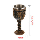 Gothic Double Wall Resin Stainless Steel 3D Drinking Mug Dragon Bone Skull Metal Wine Goblet Cup