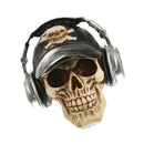 3D Skeleton Skull with Cap and Headphone Model Head Bone Ornament Night Party Pub Bar Decorative Figurine Craft