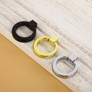 Easy Install Modern Cabinet Drawer Wardrobe Door Hardware Ring Knob Wardrobe Cupboard Pull Handle With 1 Mounting Screw -Black