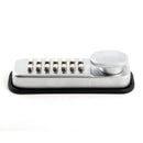 Modern Keyless Digital Push Button Door Lock with Holdback in Satin Chrome