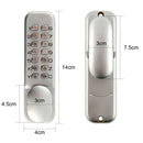 Modern Keyless Digital Push Button Door Lock with Holdback in Satin Chrome