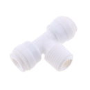 3Pieces Tube Ball Valve Quick Connect Fitting 1/4-Inch Push in to 1/4-Inch Thread 3-Way Connector Valve Start RO Water System