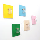 5Pieces Wall Hanging Colorful Wooden Board Glass Pudding Flower Vase Terrarium Container