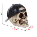 3D Skull with Cap Ornament Steampunk Cyber Goth Home Decorative Craft