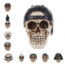3D Skull with Cap Ornament Steampunk Cyber Goth Home Decorative Craft