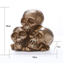 Aquarium Spooky Human Three-Skull Ornament Fish Tank Home Decorative Craft