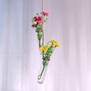 2Pieces Hanging Glass Flower Vase DIY Air Plant Hydroponic Terrarium Bottle Container Home Cafe Art Decor