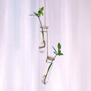 2Pieces Hanging Glass Flower Vase DIY Air Plant Hydroponic Terrarium Bottle Container Home Cafe Art Decor