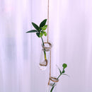 2Pieces Hanging Glass Flower Vase DIY Air Plant Hydroponic Terrarium Bottle Container Home Cafe Art Decor