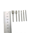 Pack of 6Pieces Routing Router Grinding Bits Burr Milling Cutter Shaft Tool Set for Rotary Tool woodworking Silver