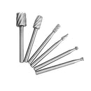 Pack of 6Pieces Routing Router Grinding Bits Burr Milling Cutter Shaft Tool Set for Rotary Tool woodworking Silver