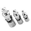 3 Pieces 1/4'' 3/8'' 1/2'' Universal Joint Socket Converter Extension Bar Adapter Set