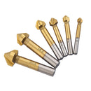 Durable 6Pieces 6.3mm-20.5mm Countersink Bore Set Round Shank Chamfer Drill Bit