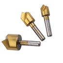 Durable 3Pieces 3/8''1/2'' 3/4'' Countersink Bore Set Round Shank Chamfer Drill Bit
