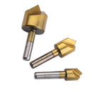 Durable 3Pieces 3/8''1/2'' 3/4'' Countersink Bore Set Round Shank Chamfer Drill Bit