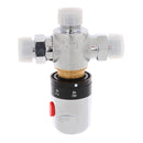 Solid Brass 3-Way Thermostatic Mixing Valve 1/2'' Male Connections, Temperature Adjustment
