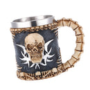 Stainless Steel Gothic Tribal Skull Tankard Coffee Mug Cup Creepy Drinkware